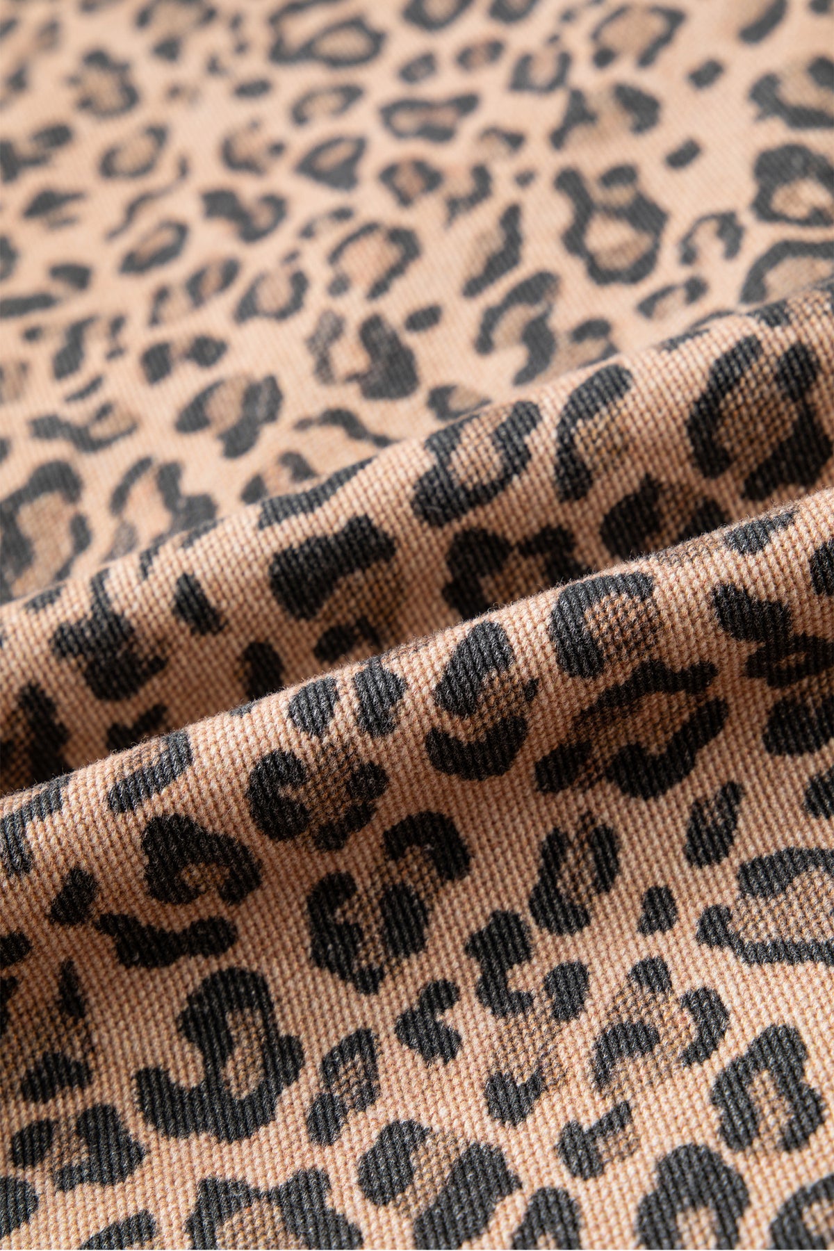 Leopard Print Long Sleeve Denim Jacket