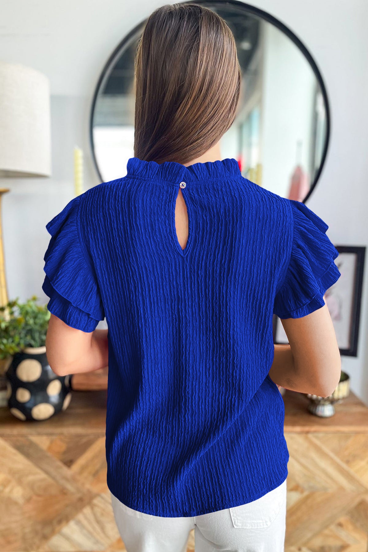 Rose Red Short Sleeve Blouse