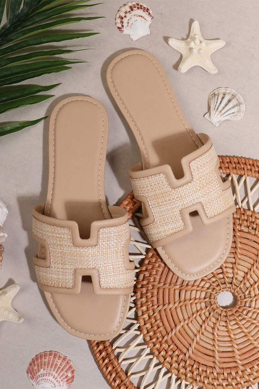 Hollowed Open Toe Slippers