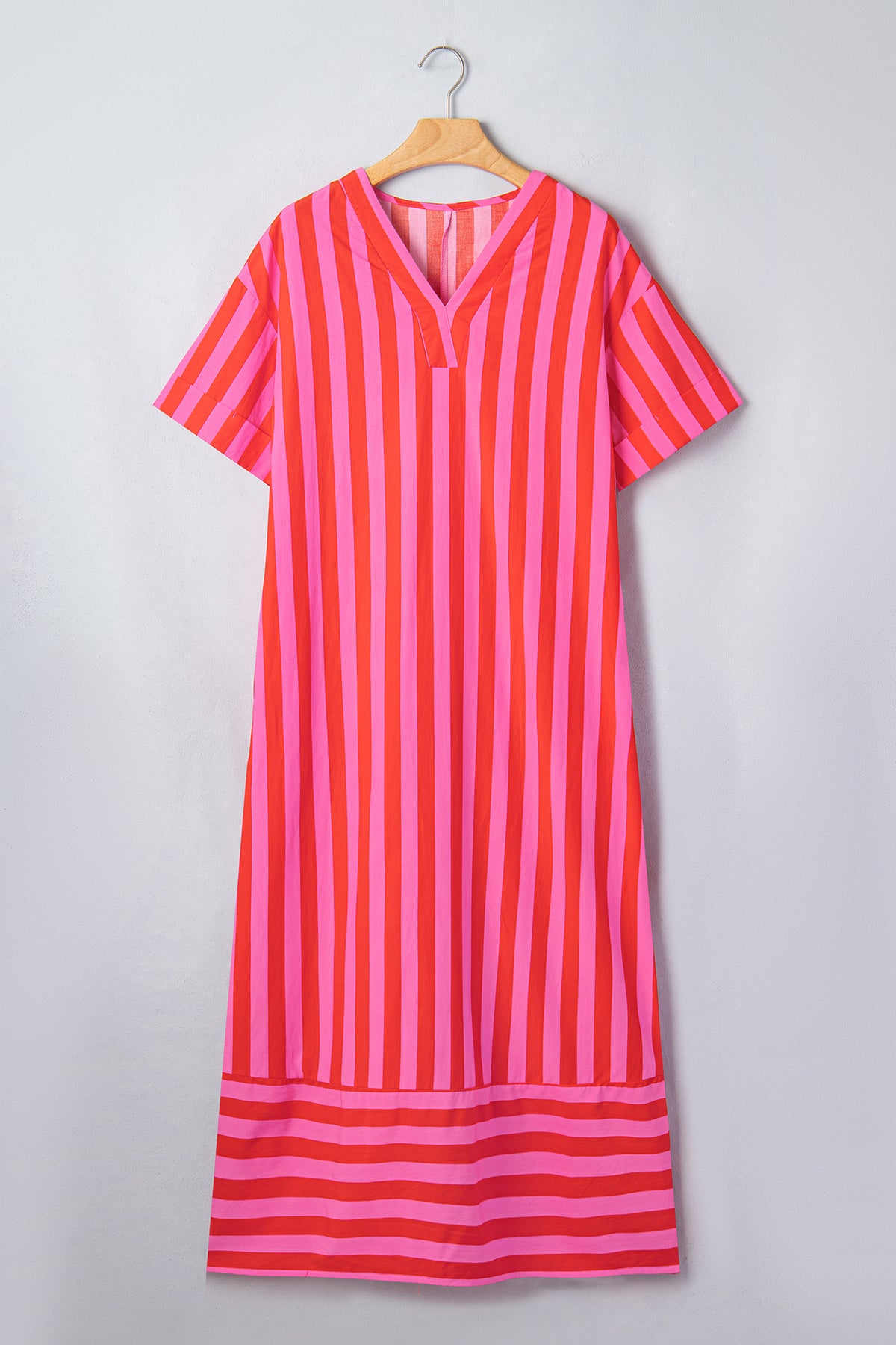 Red Stripe Midi Dress