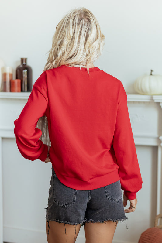 Gingham Embroidered Game Day Sweatshirt
