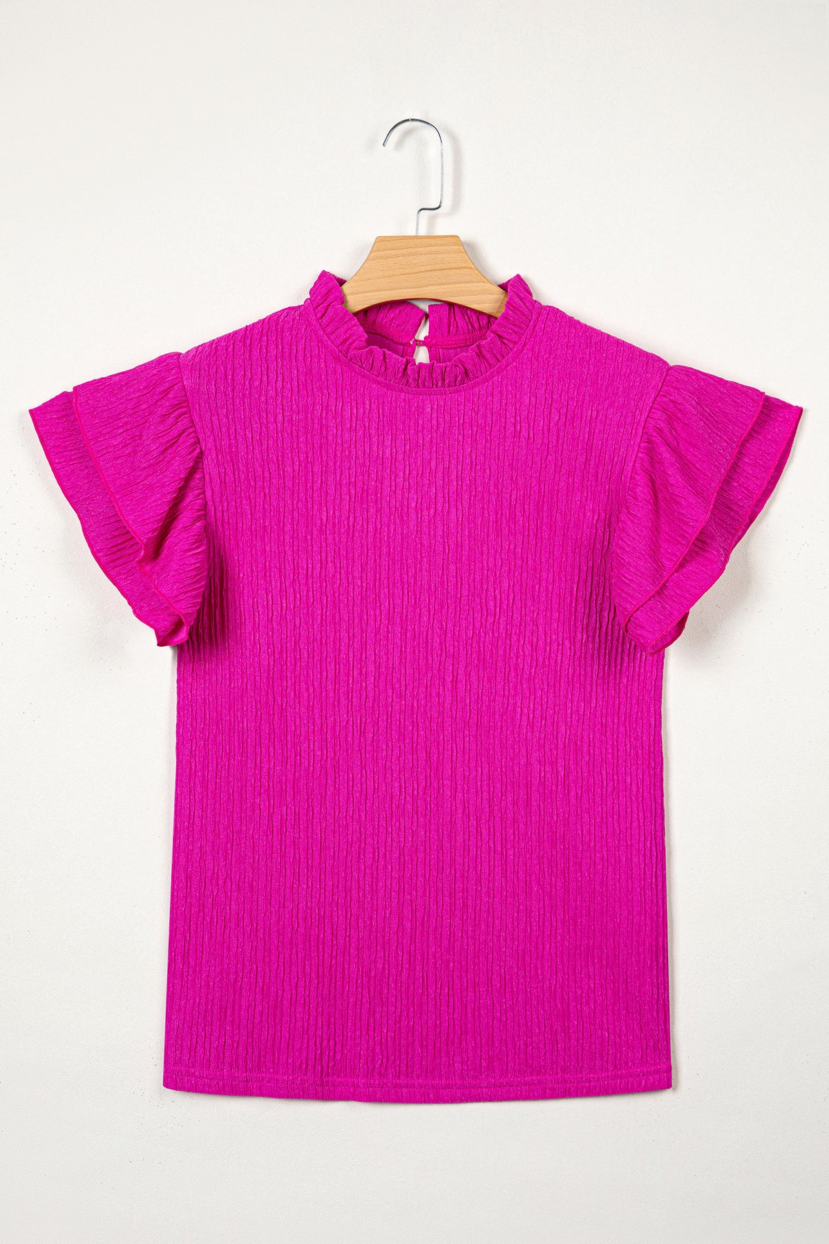 Rose Red Short Sleeve Blouse