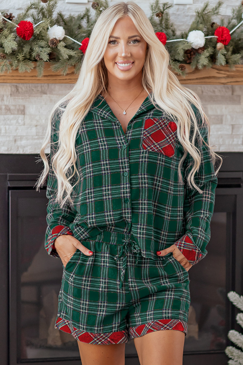 Plaid Christmas w/ Shorts Pajama Set