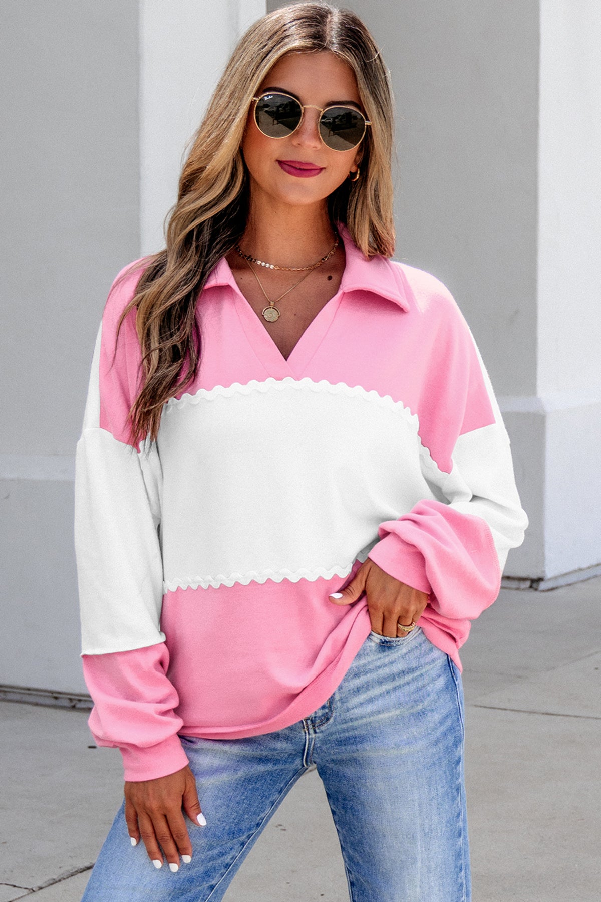 Patchwork Long Sleeve Top