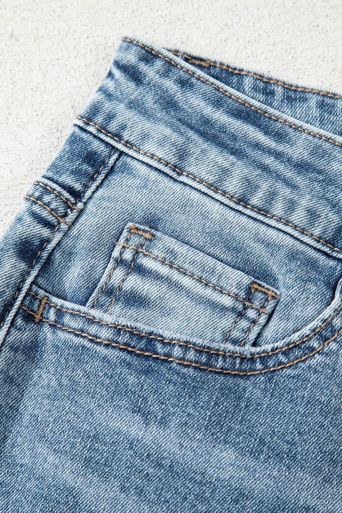 Myosotis Raw Hem Ripped Flare Jeans