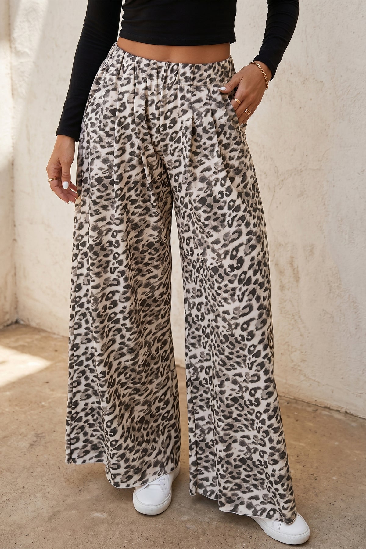 Leopard Print Full Length Pants
