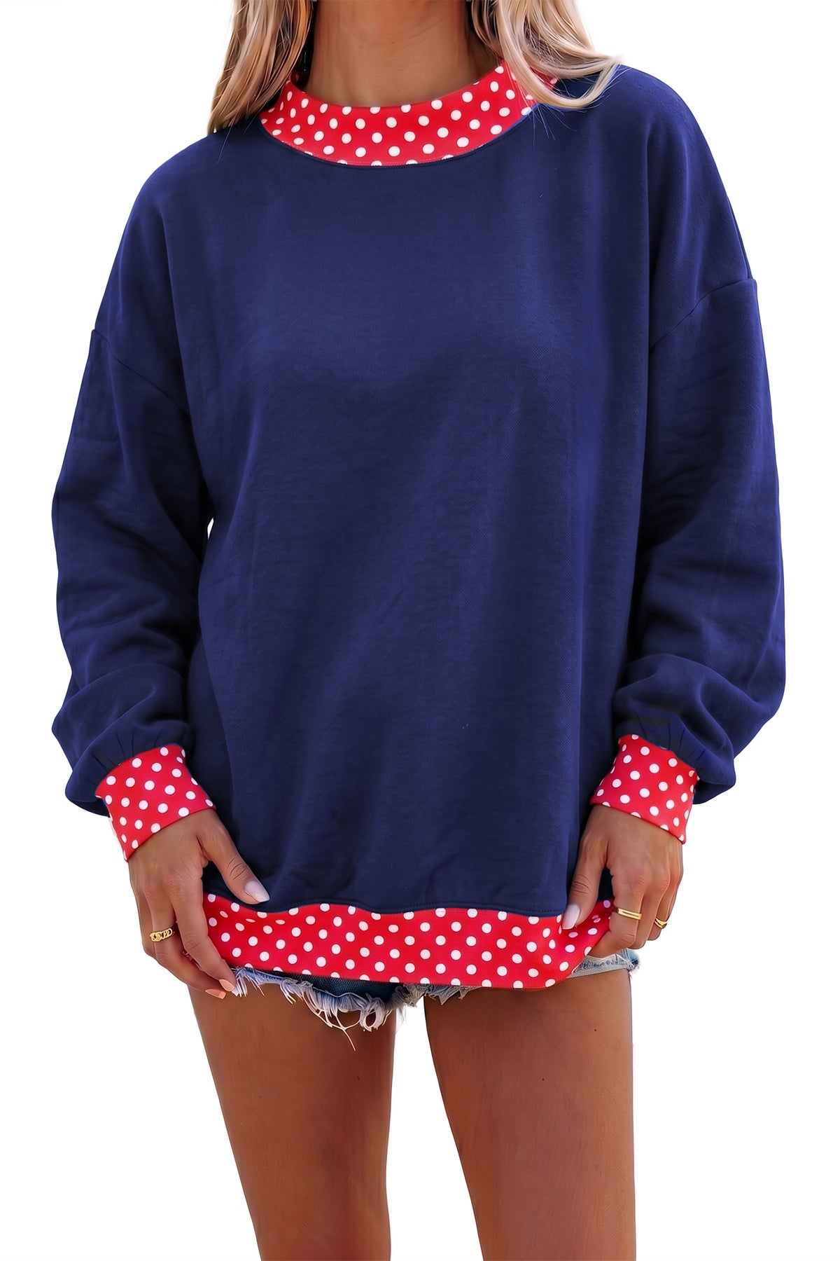 Polka Dot Oversized Sweatshirt