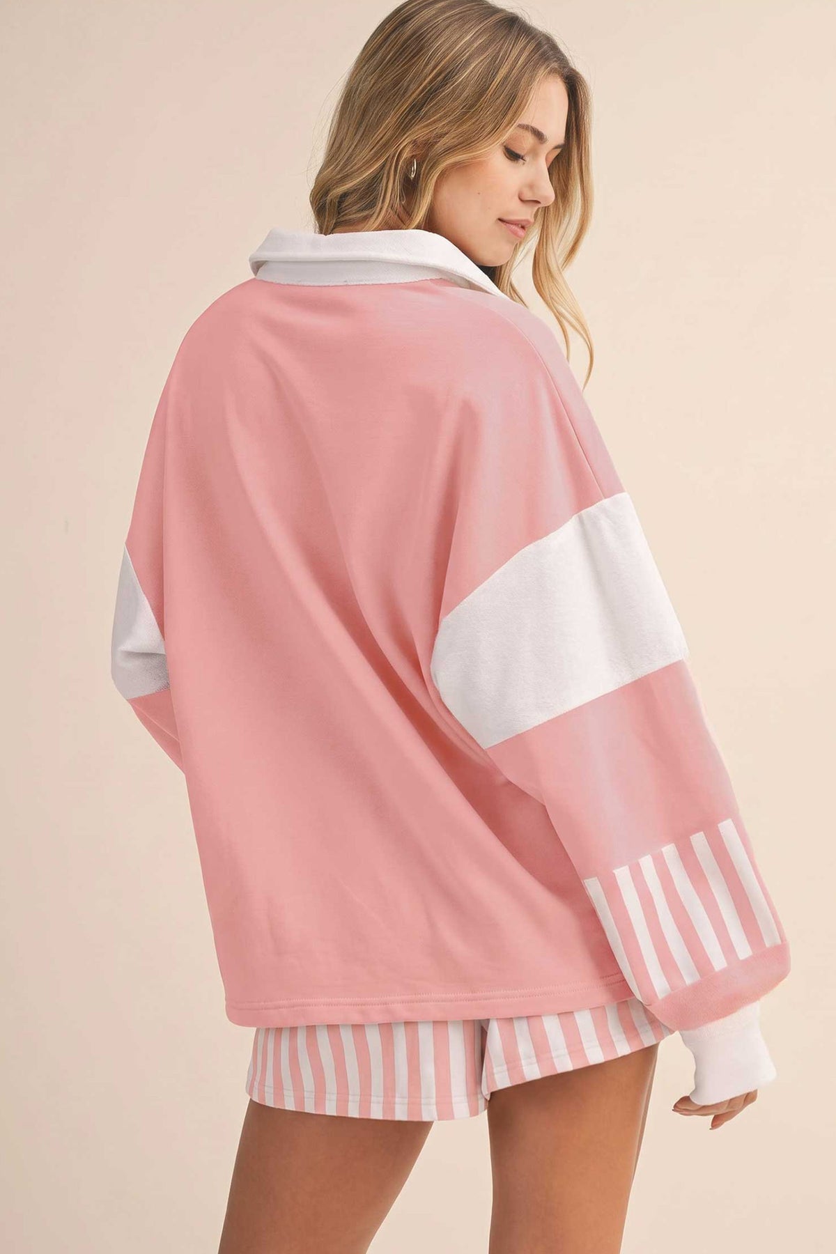 Pullover Top w/ Drawstring Shorts Set