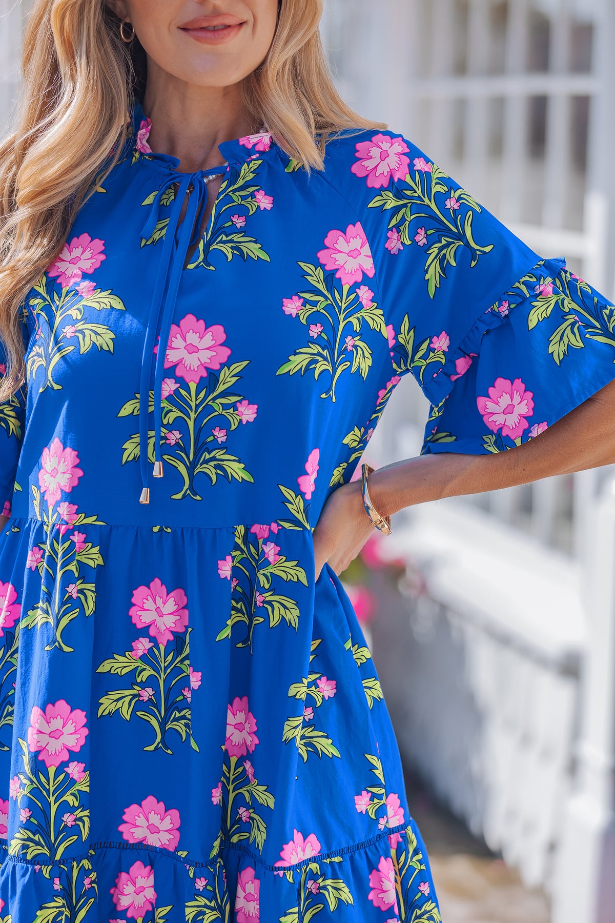 Short Sleeve Loose Flower Dress
