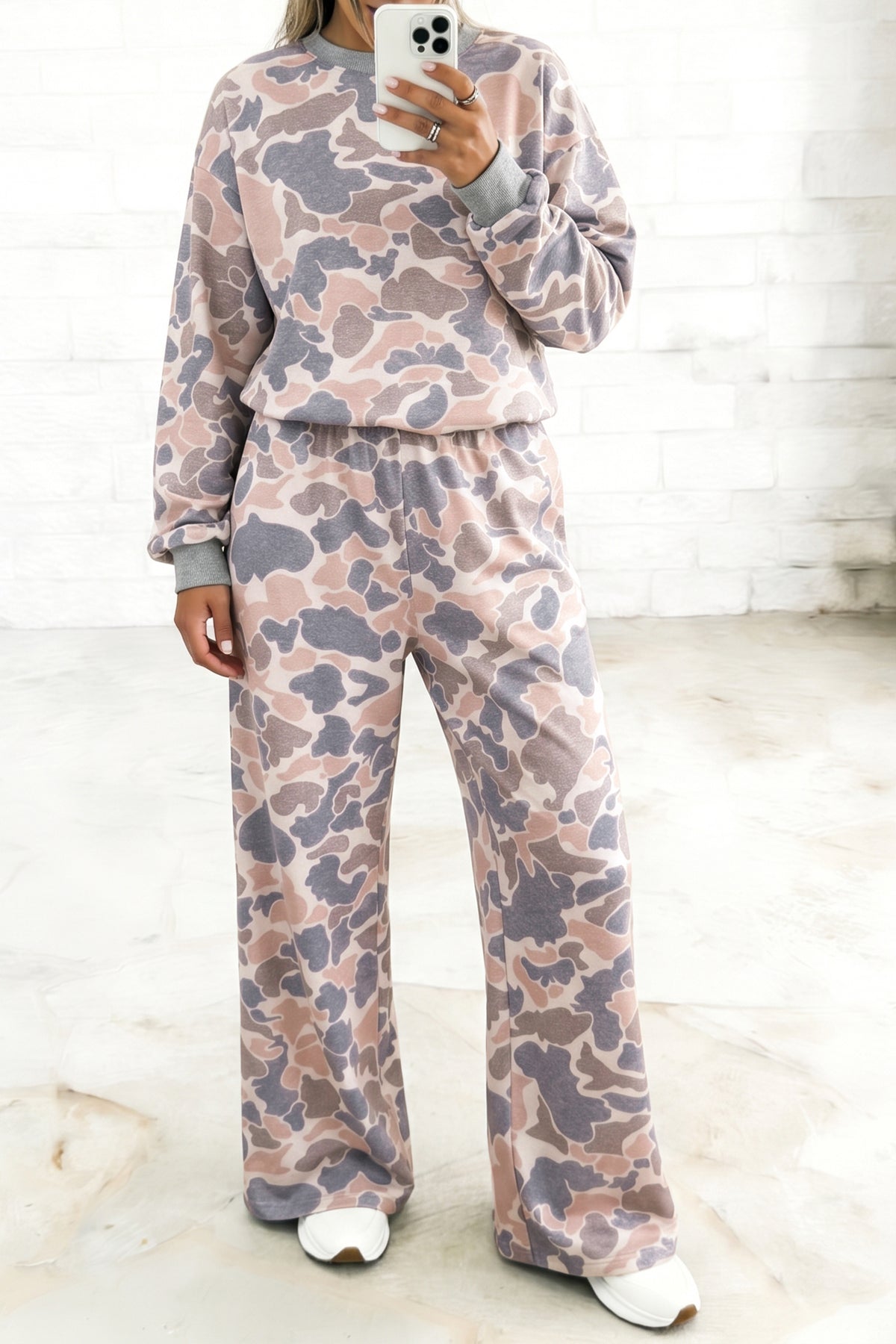 Camo Print Long Sleeve w/ Pants Set