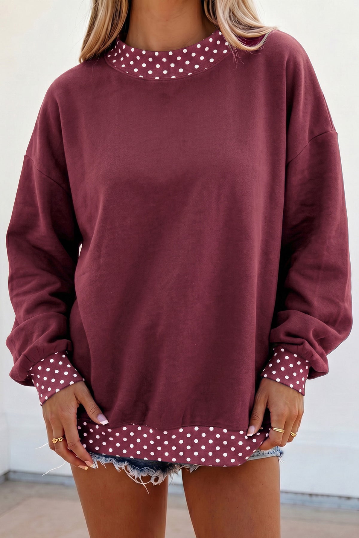 Polka Dot Oversized Sweatshirt