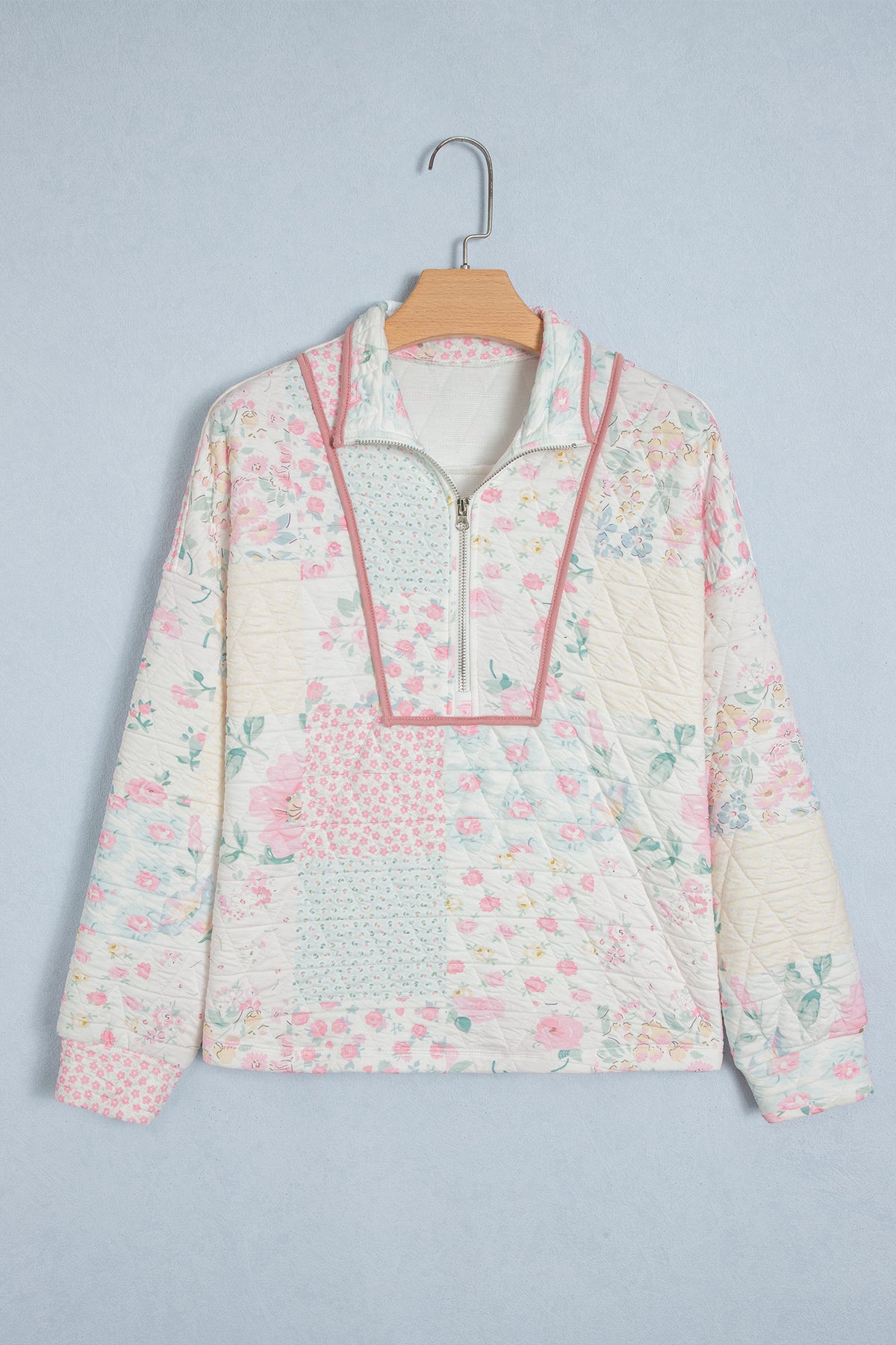 Floral Quilted Long Sleeve Sweatshirt