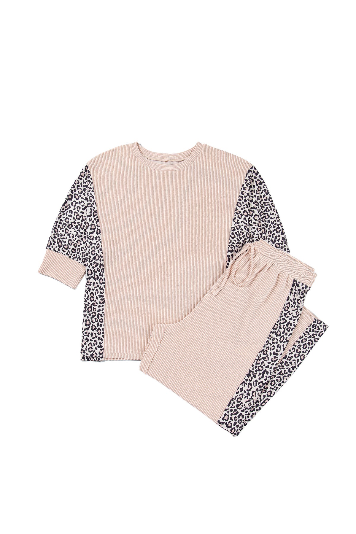 French Leopard Long Sleeve Top w/Plus Size Pants Set
