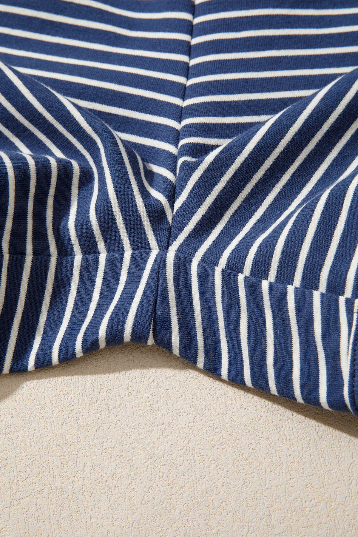 Striped Mock Neck Pullover w/ Shorts Set