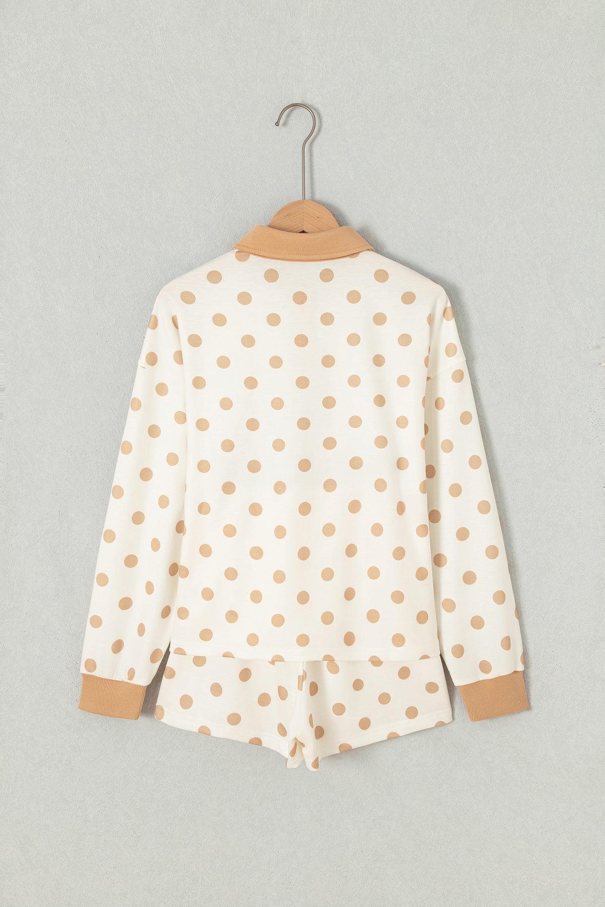 Polka Dot Loose Pullover Shorts Set