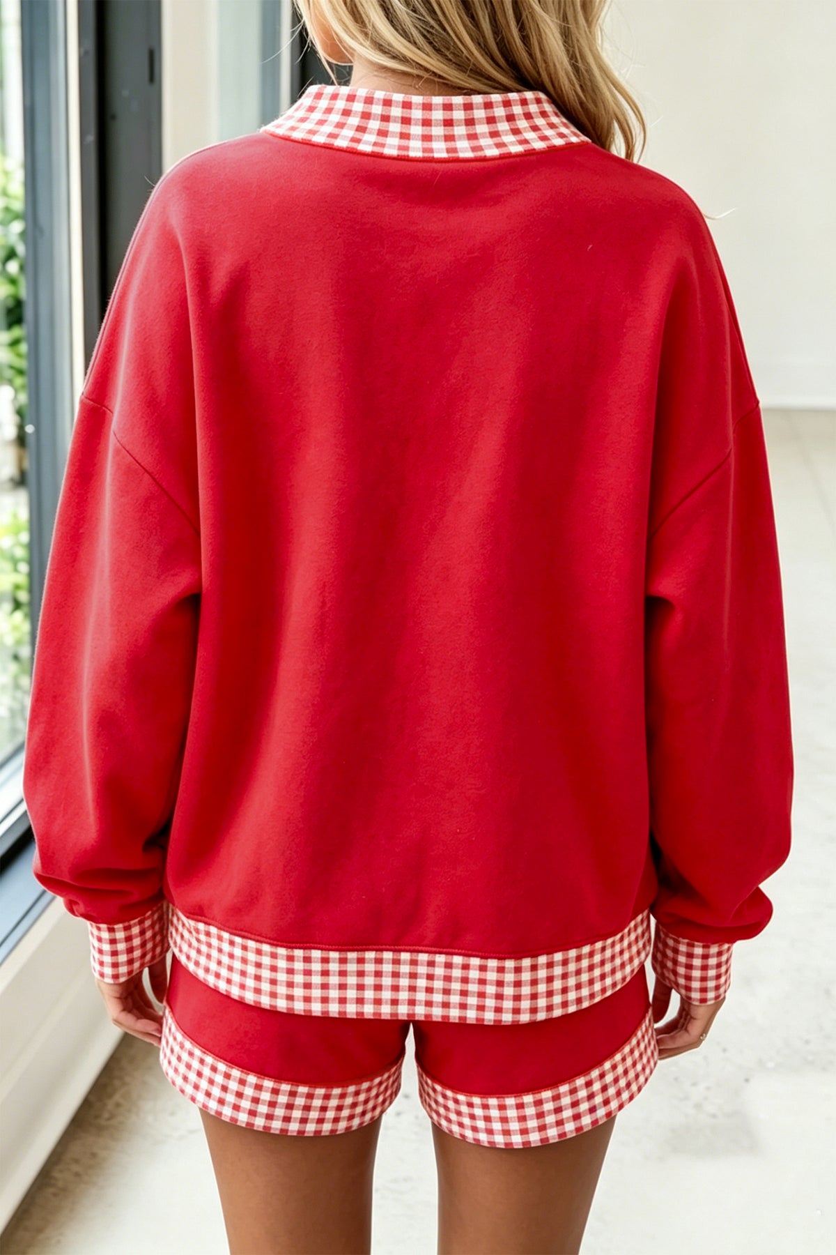 Gingham Pullover w/ Short Set