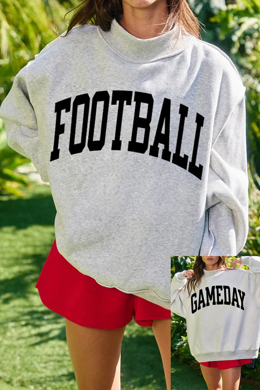 Light Grey High Neck Reversible Sweatshirt