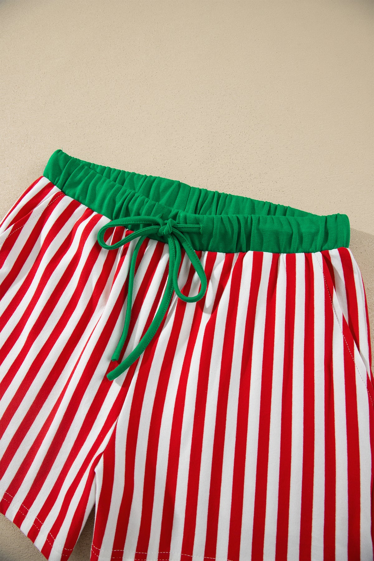 Stripe Long Sleeve Shirt w/Shorts Set