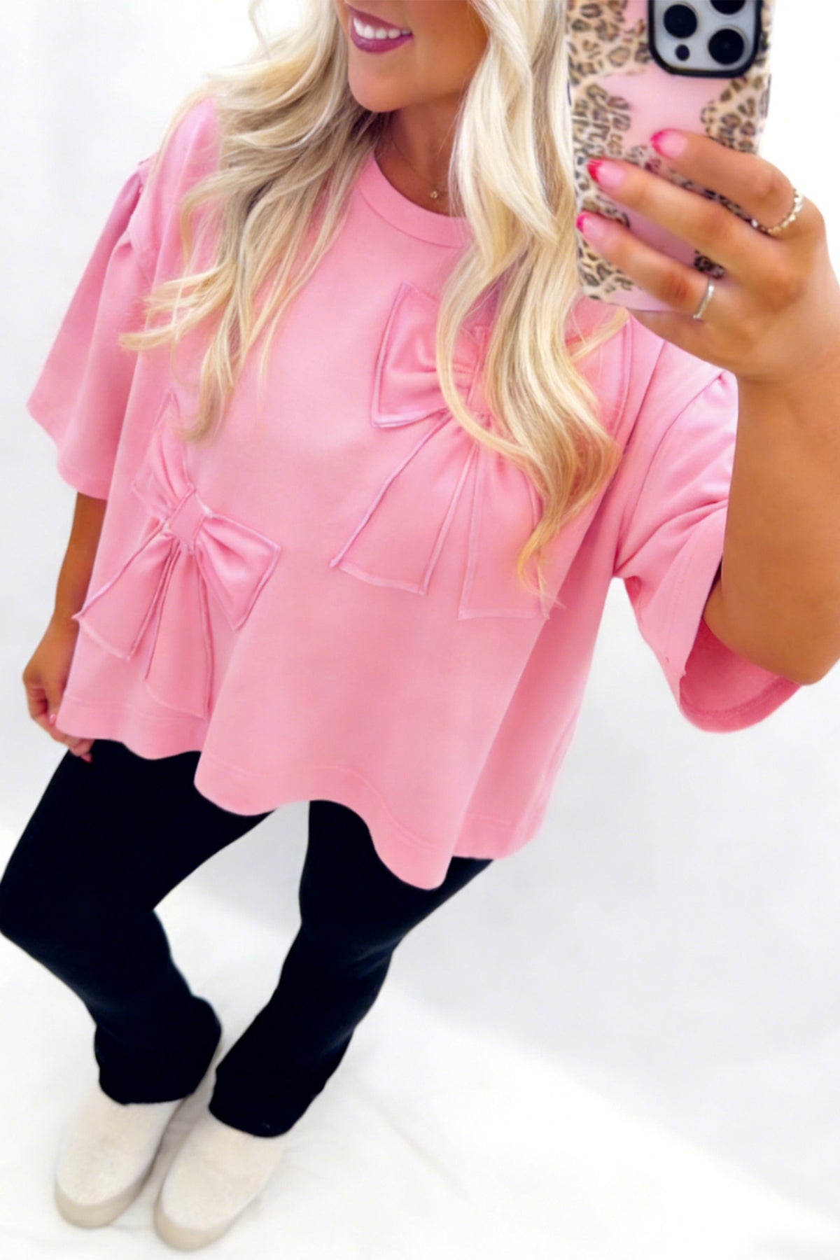 Raw Edge Bow Blouse