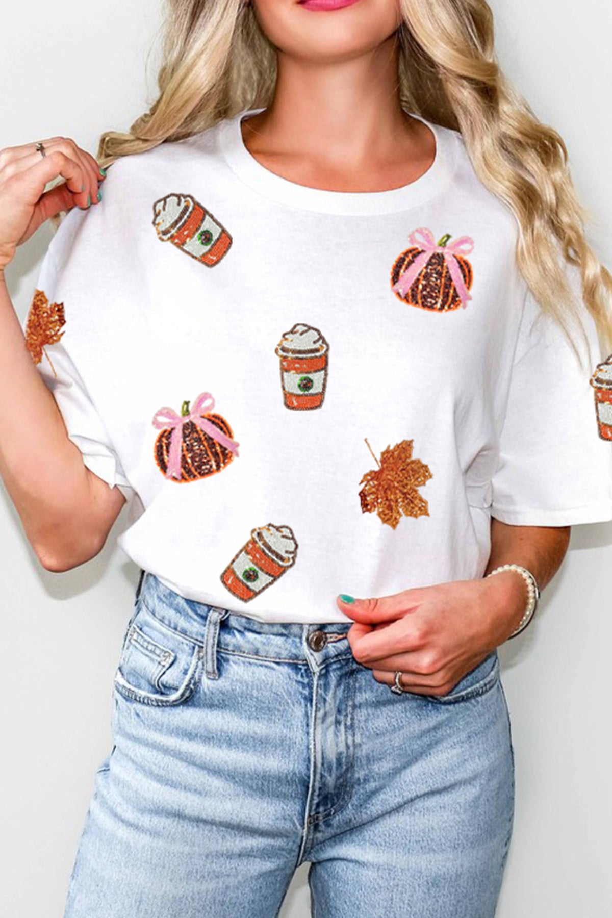 Sequined Pumpkin T-Shirt