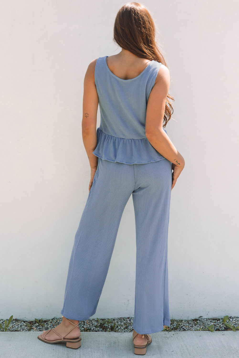 Ruffle Tank Top and Pants Set