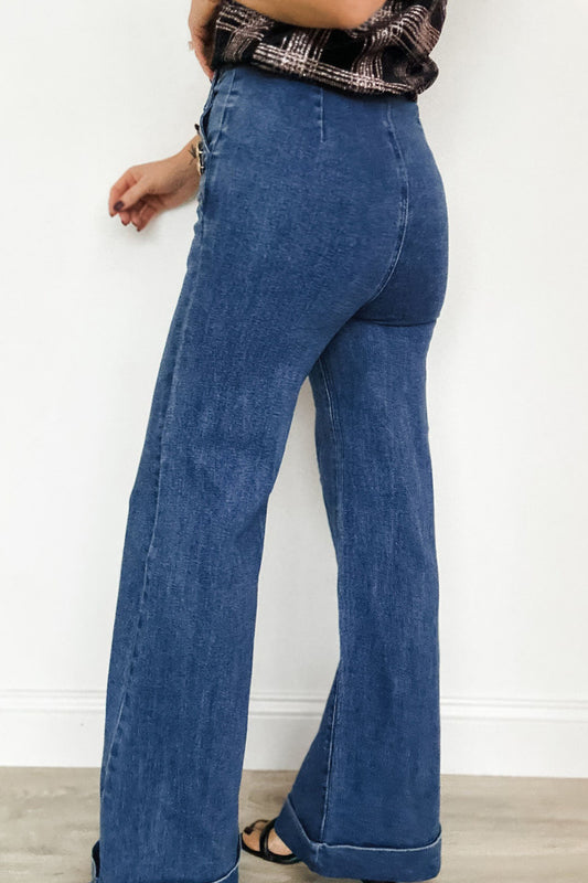 Ashleigh Rolled Edge Flare Leg Jeans