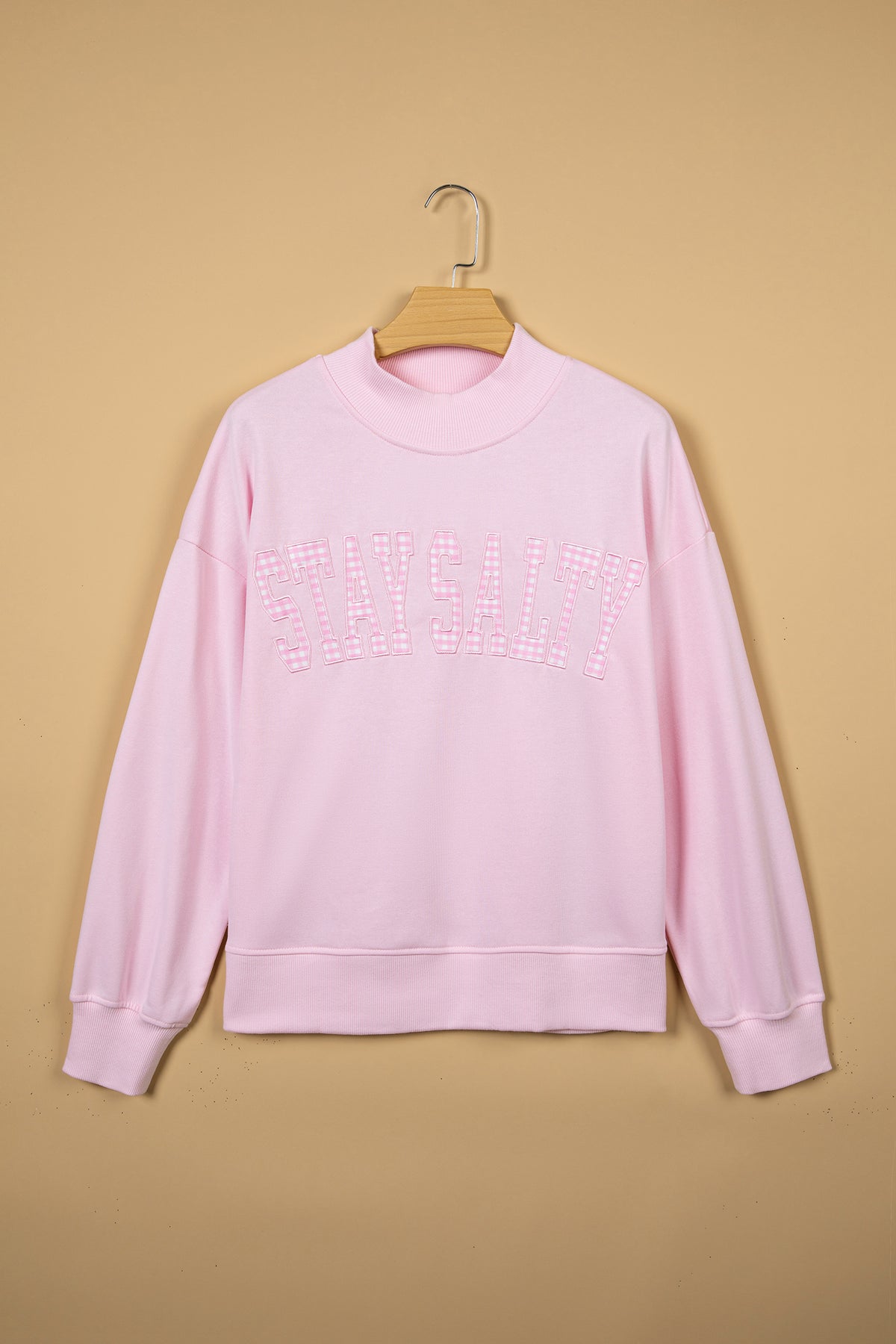 Embroidered Long Sleeve Pullover Sweatshirt
