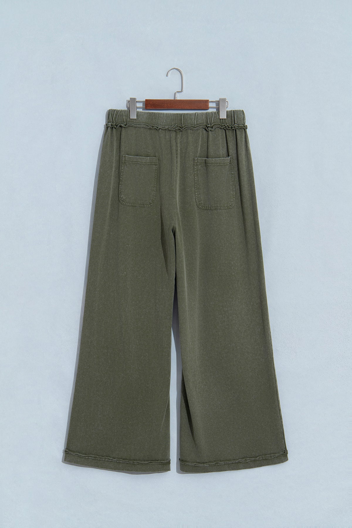 Jungle Green Flare Drawstring Pants