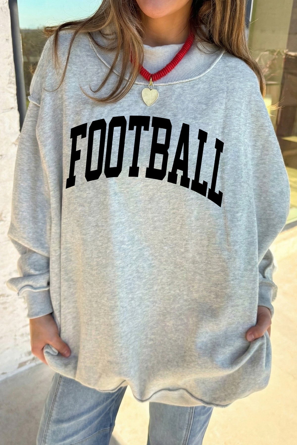 Light Grey High Neck Reversible Sweatshirt