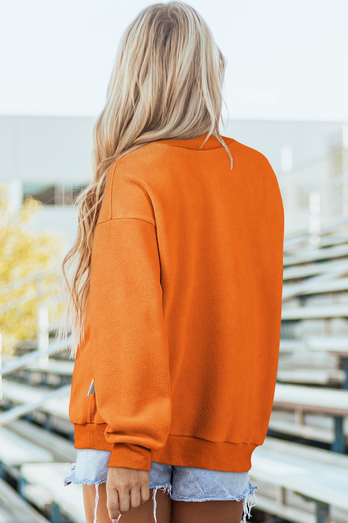 Oversize Reversible Mock Neck Sweatshirt