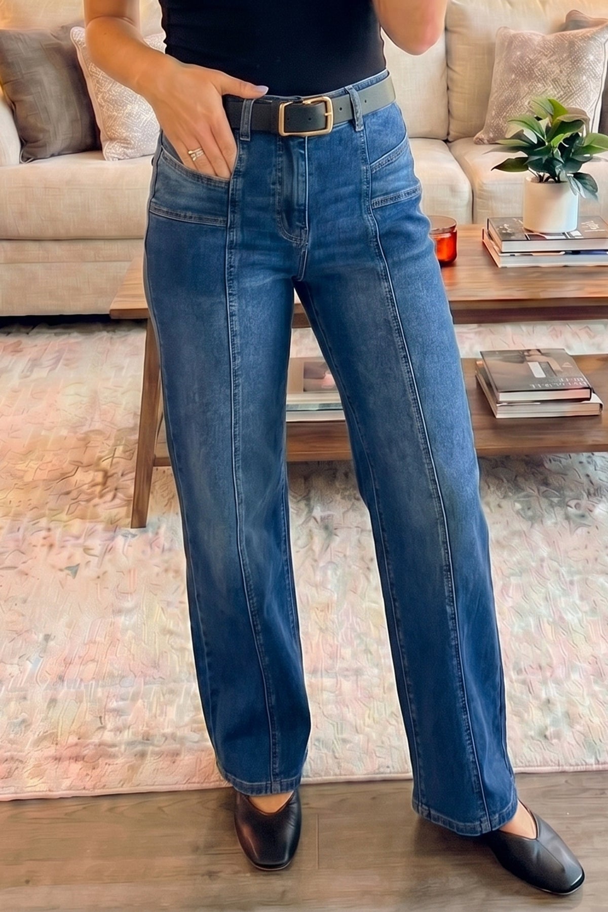 Tailored Seam Detail Jeans