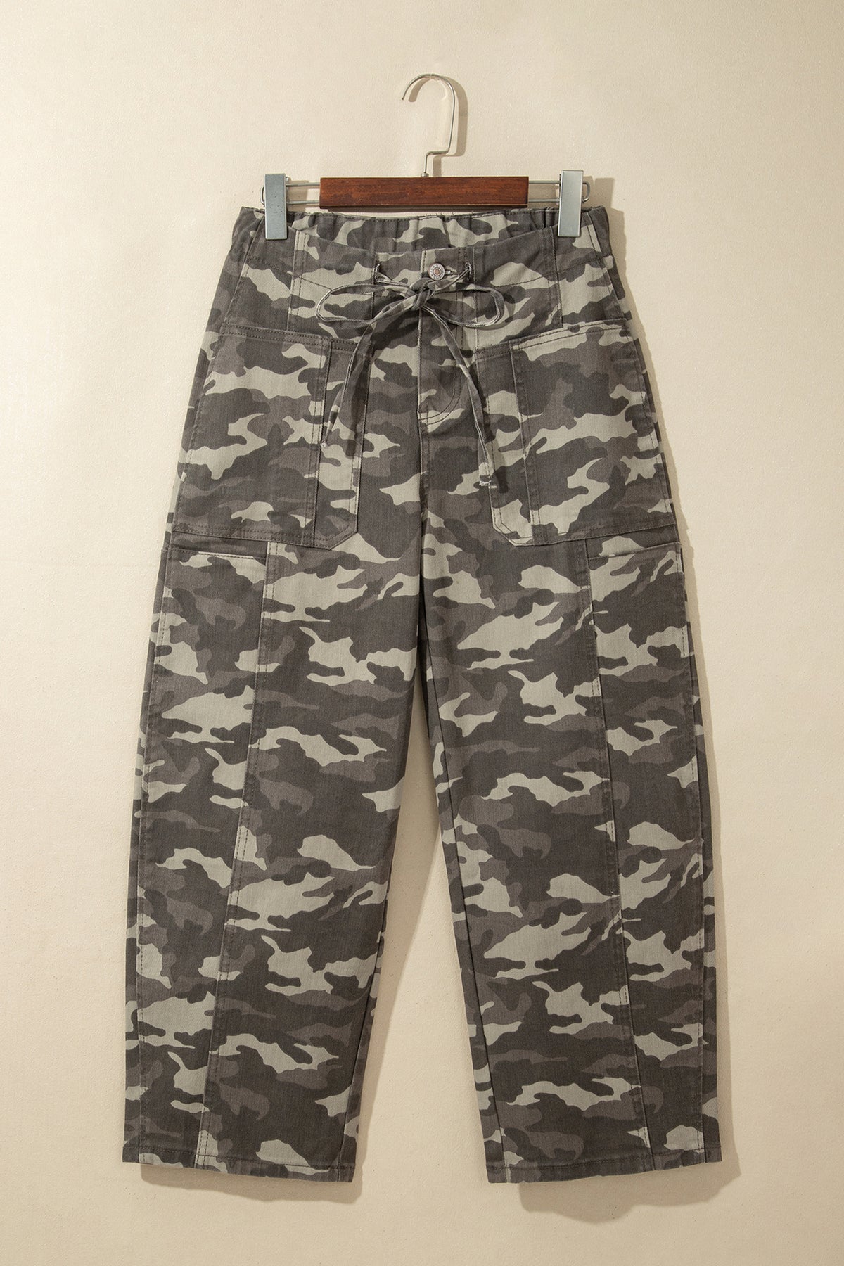 Leopard Pocketed Barrel Jeans