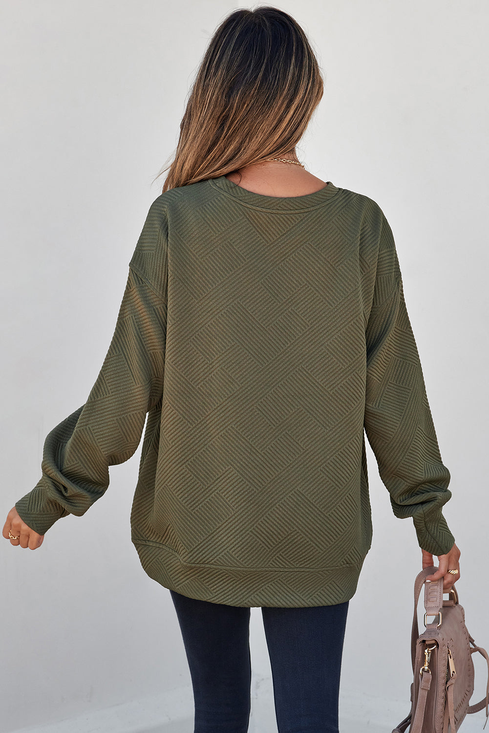 Textured Pullover Sweatshirt