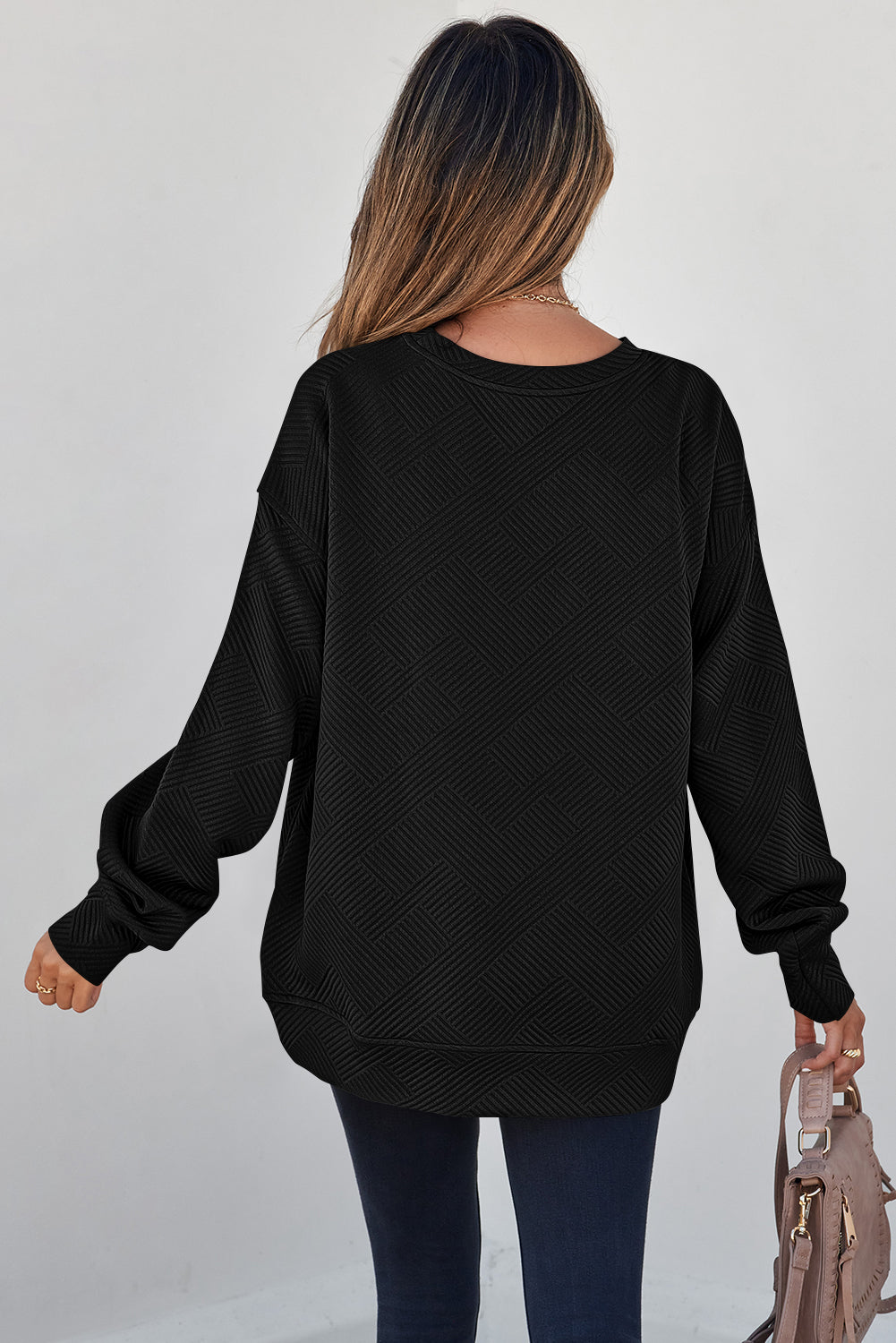 Textured Pullover Sweatshirt