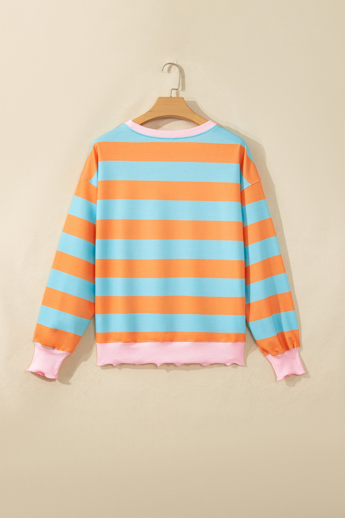 Orange Stripe Long Sleeve Top