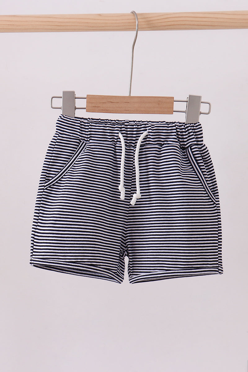 Premium Navy Striped Shorts