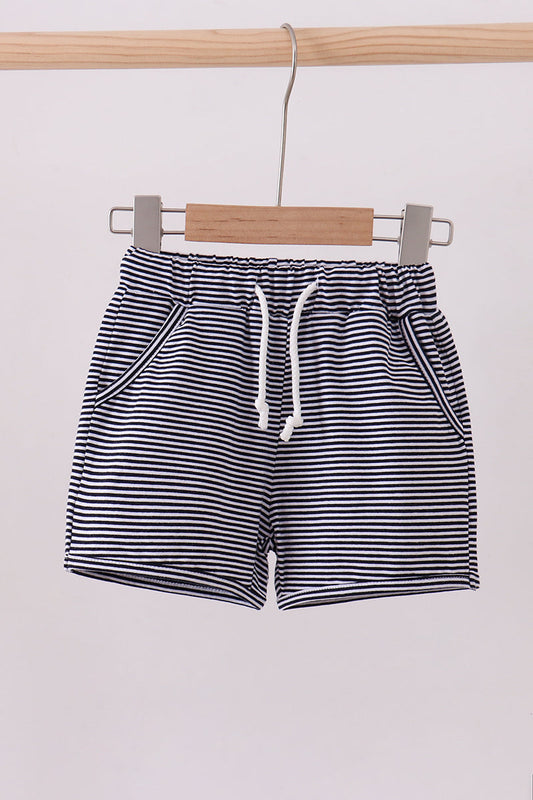 Premium Navy Striped Shorts