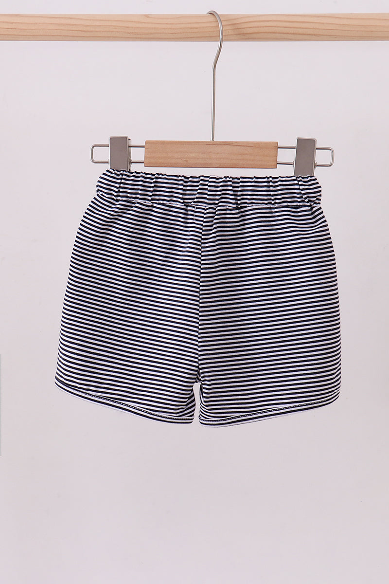 Premium Navy Striped Shorts