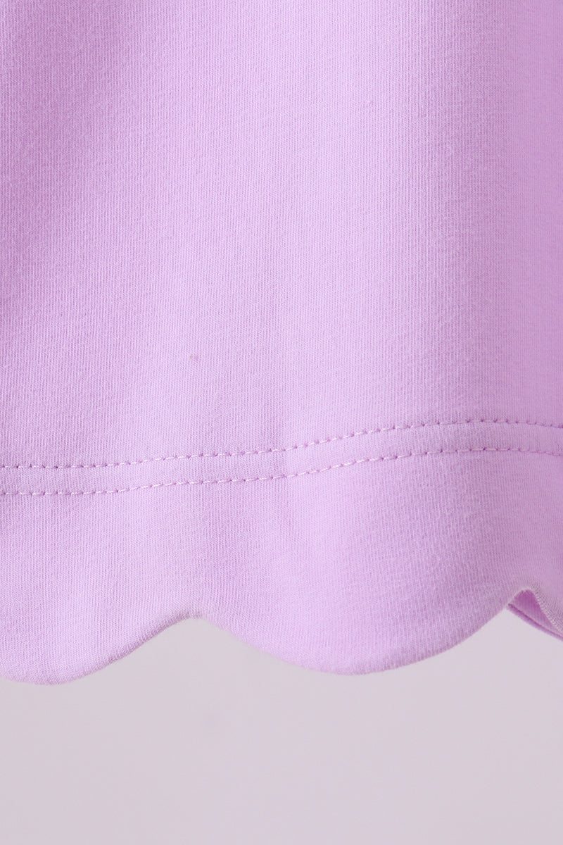 Flutter Sleeve Scalloped Top