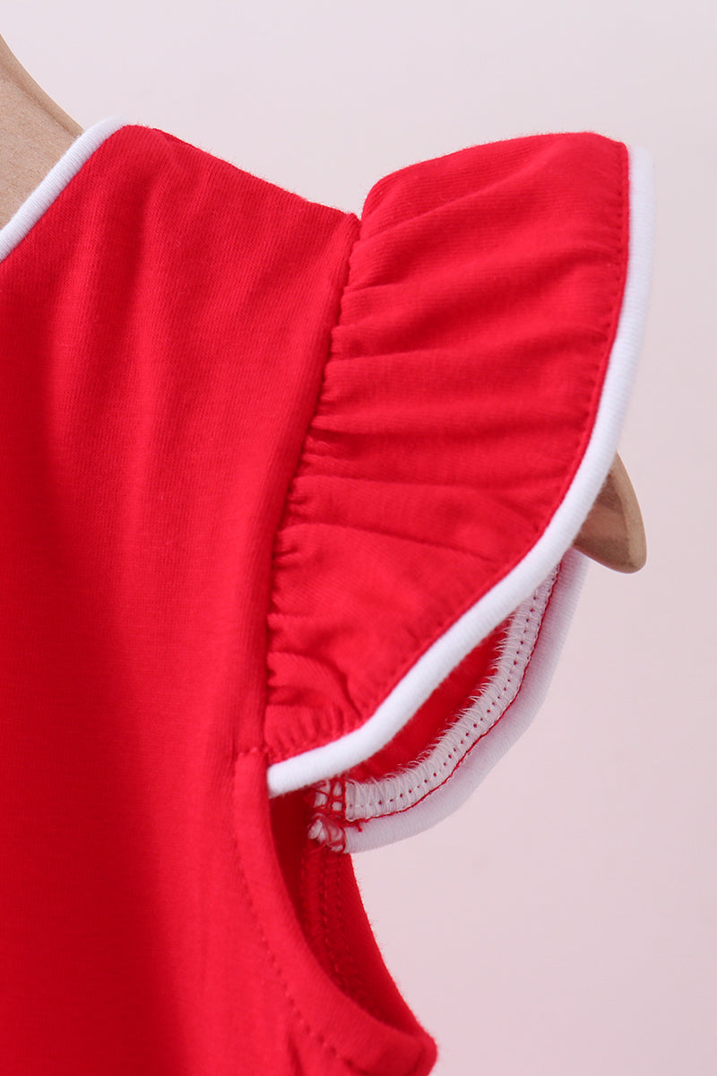 Flutter Sleeve Scalloped Top