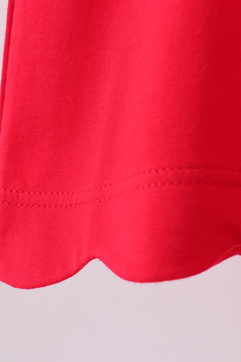 Flutter Sleeve Scalloped Top