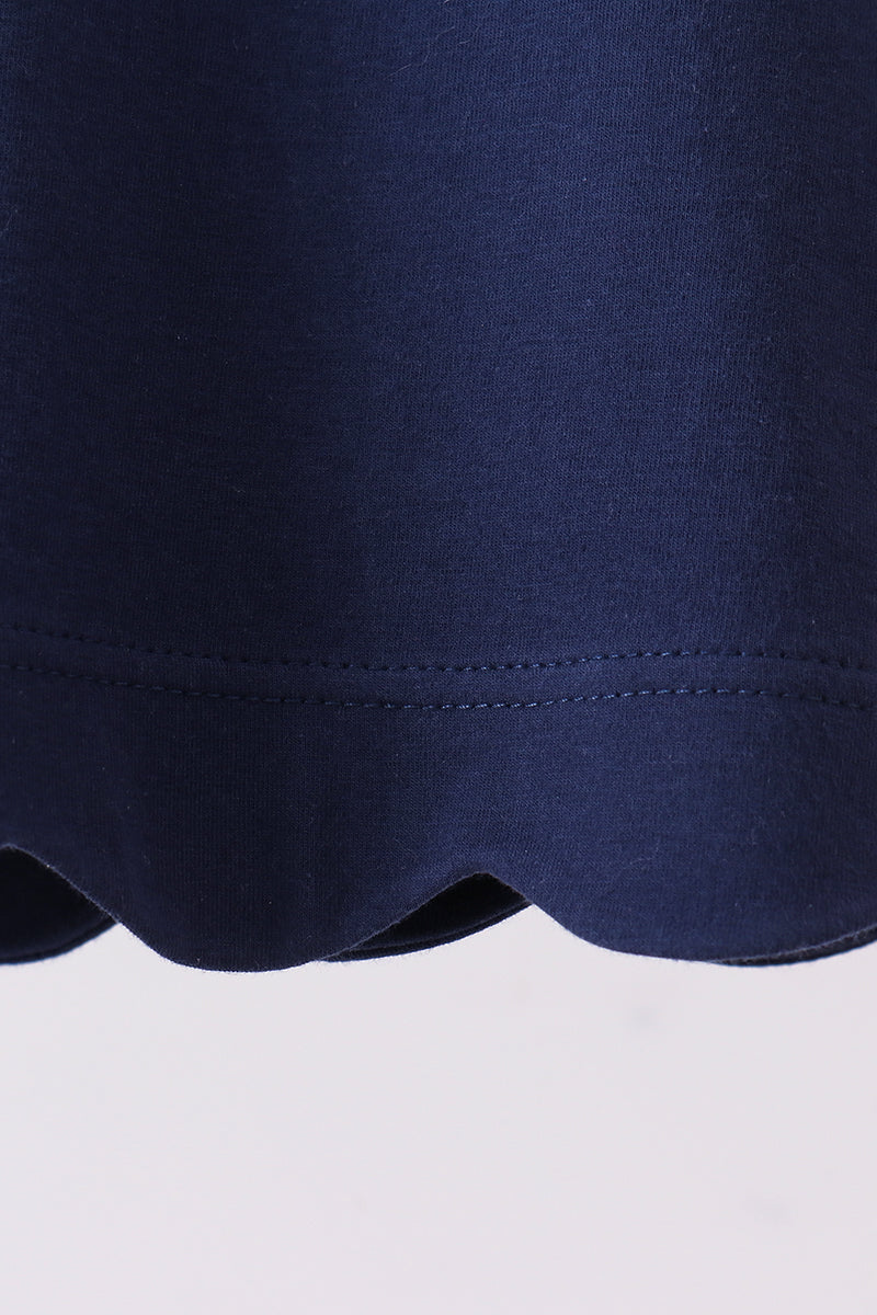 Flutter Sleeve Scalloped Top