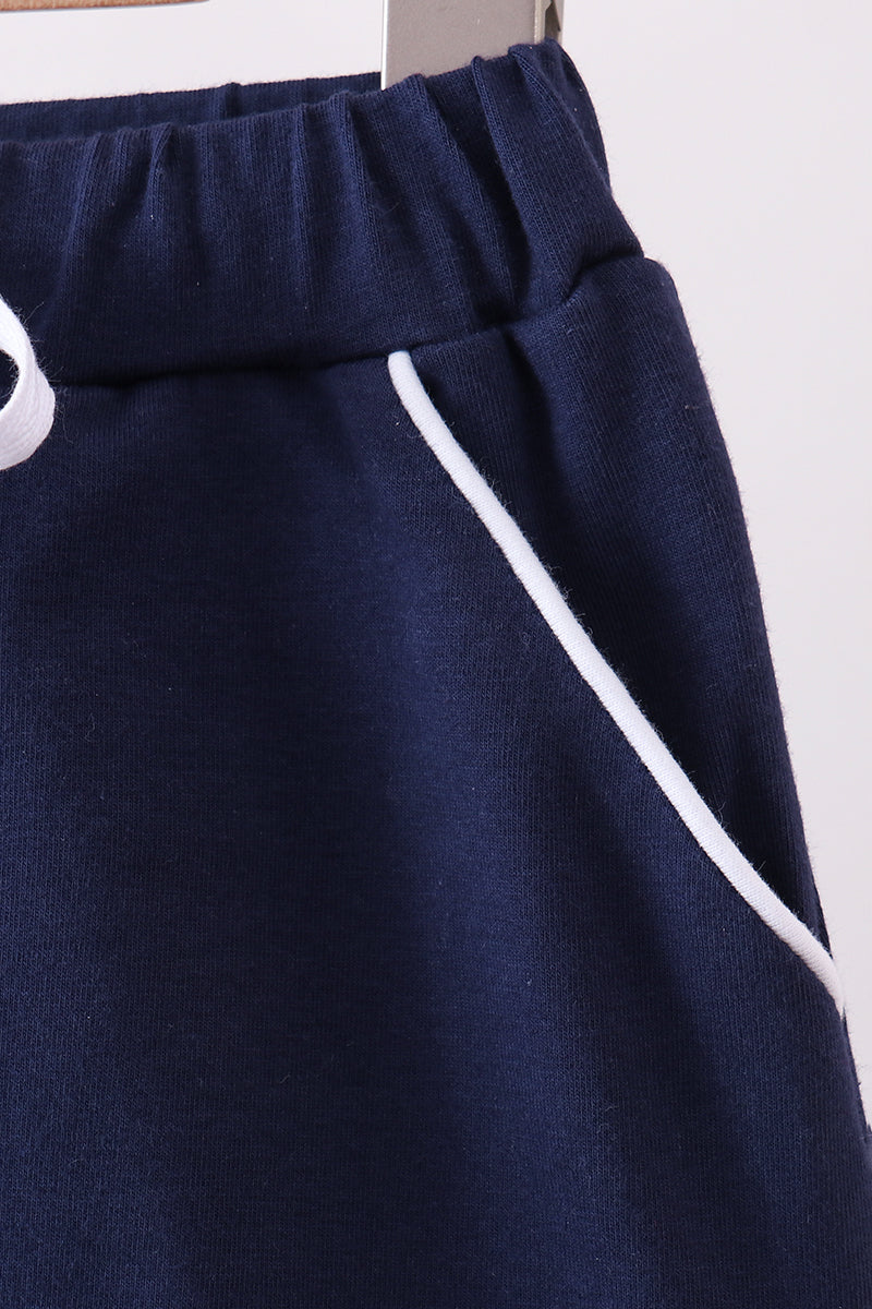 Navy Scallop Skort