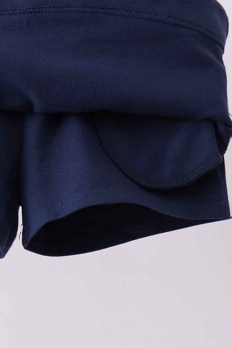 Navy Scallop Skort