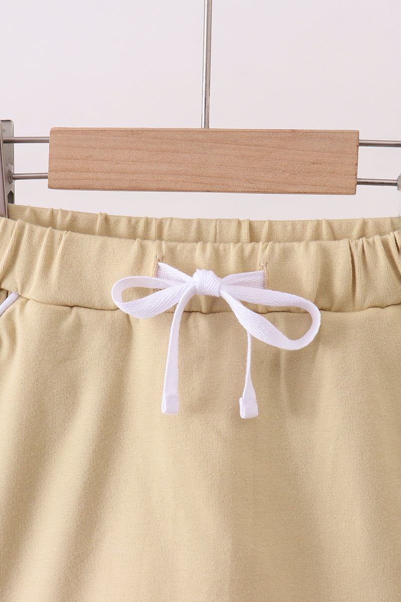 Khaki Scallop Skort