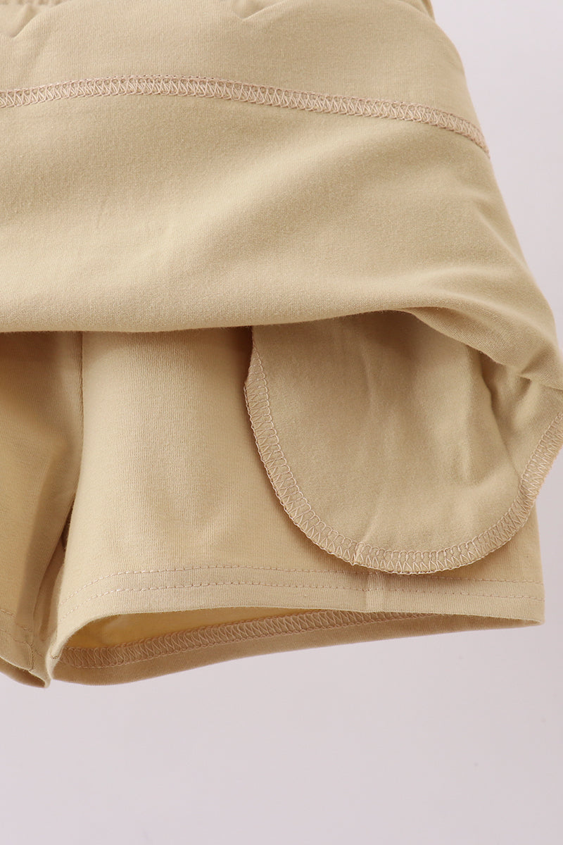 Khaki Scallop Skort