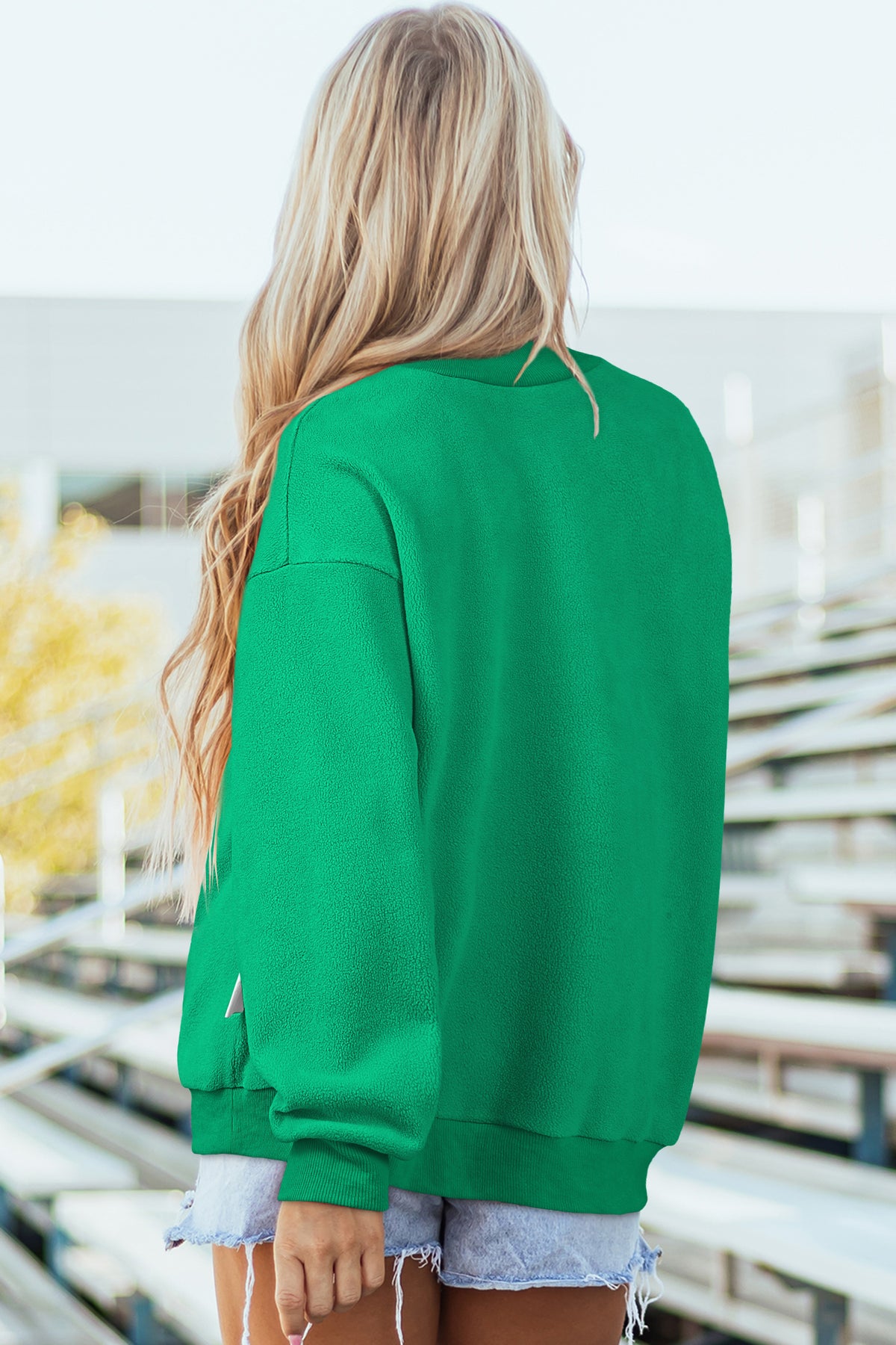 Oversize Reversible Mock Neck Sweatshirt