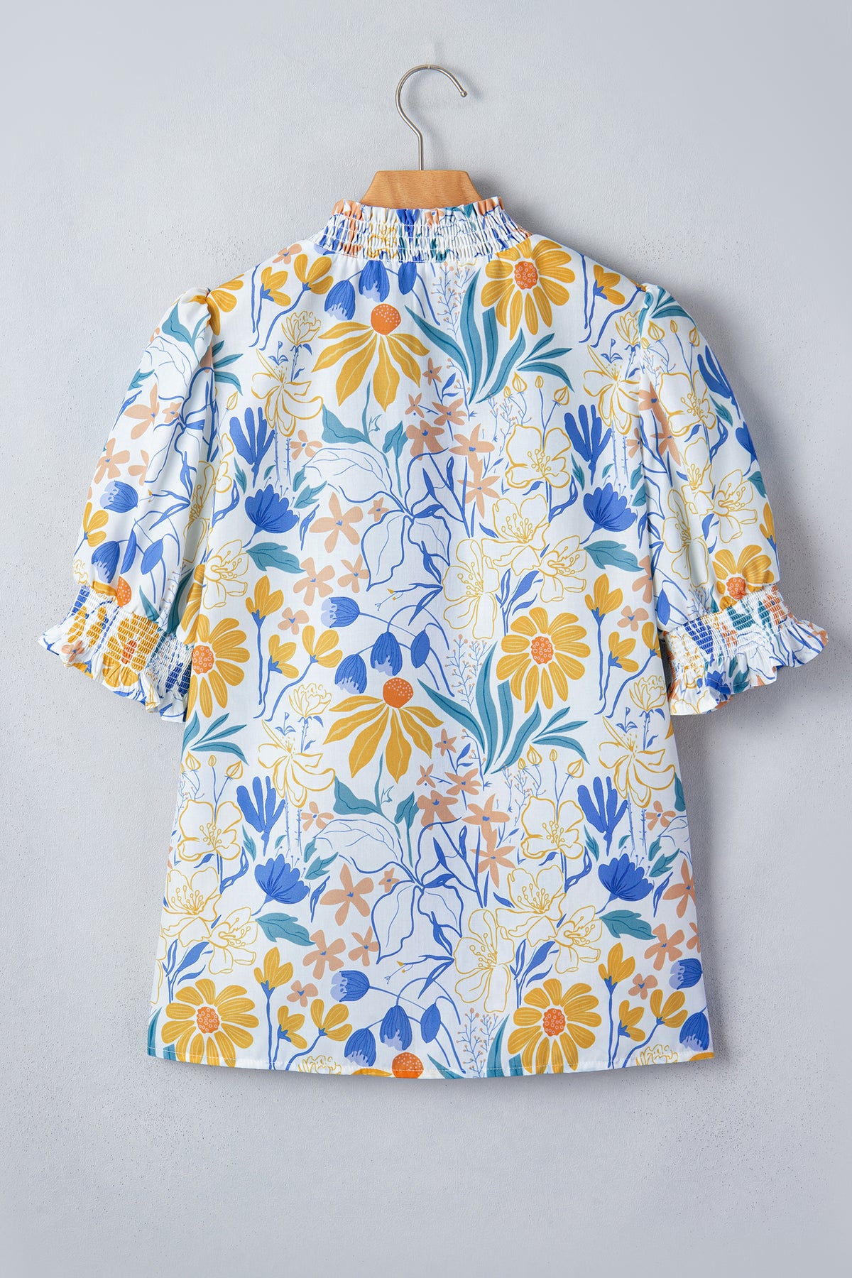 Floral Print Puff Sleeve Blouse