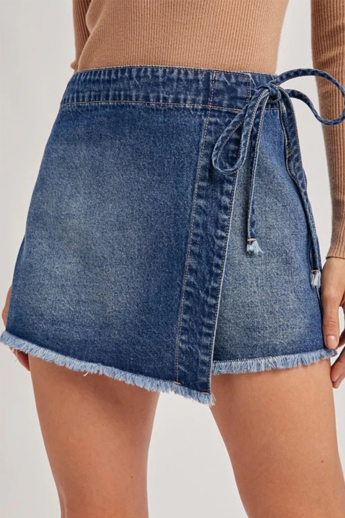 Ashleigh Blue Tied Waist Denim Skort
