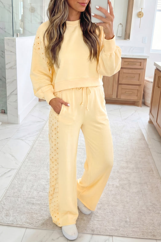 Yellow Cream Pullover w/ Pants Set